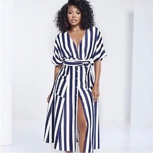 Gabrielle Union Navy Blue and white striped dress, never worn